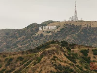 Hollywood Sign landmark on Mount Lee in Los Angeles