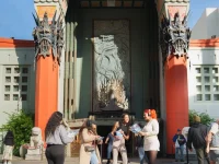 Private Hollywood tour group outside TCL Chinese Theatre
