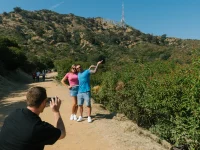 Scenic Hollywood Hills viewpoint featuring the famous Hollywood sign.