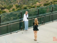 visitors at Hollywood Hills scenic overlook viewpoint