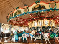 Santa Monica Pier historic carousel amusement ride